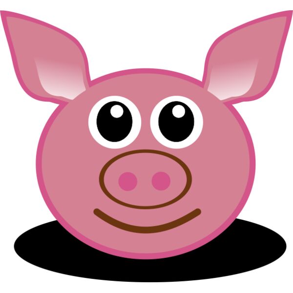 Pig 01 Face Cartoon Pink Thumbnail